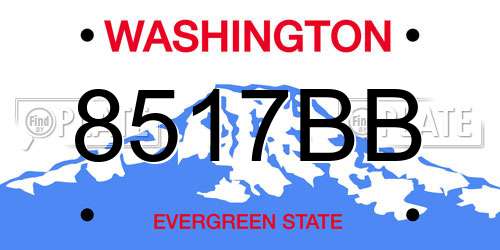 8517BB Washington License Plate