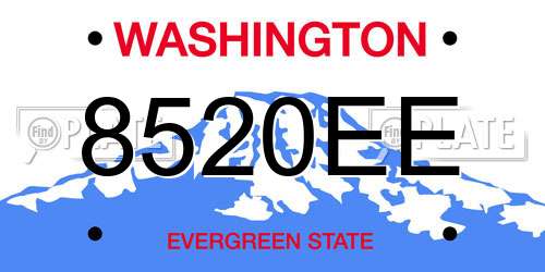 8520EE Washington License Plate