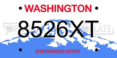 8526XT Washington License Plate