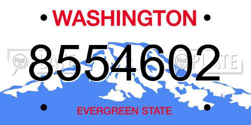 8554602 Washington License Plate