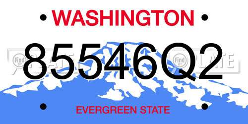 85546Q2 Washington License Plate