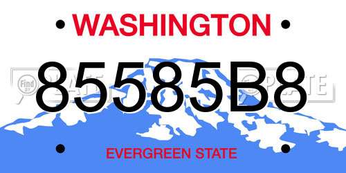 85585B8 Washington License Plate