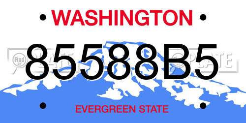85588B5 Washington License Plate