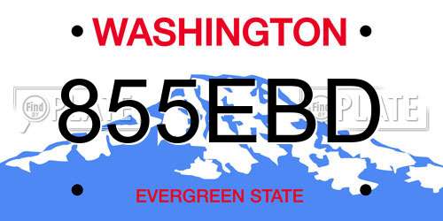 855EBD Washington License Plate