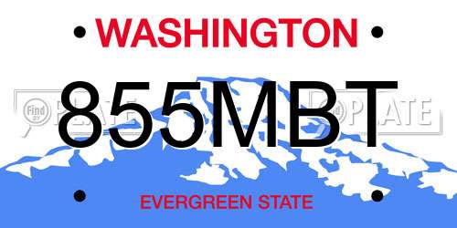 855MBT Washington License Plate