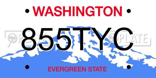 855TYC Washington License Plate