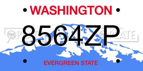 8564ZP Washington License Plate