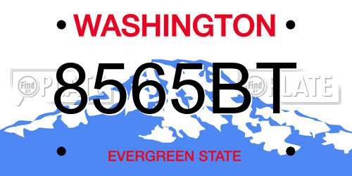 8565BT Washington License Plate