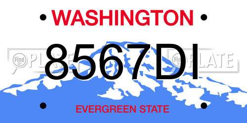 8567DI Washington License Plate