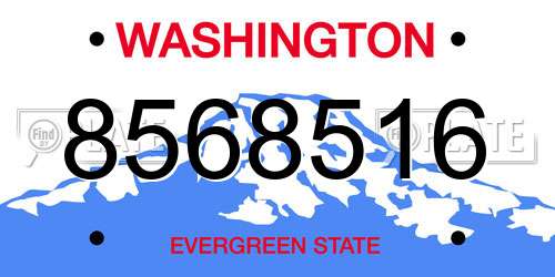 8568516 Washington License Plate