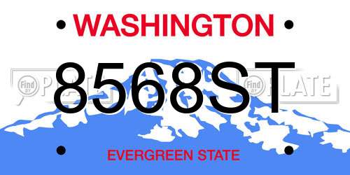 8568ST Washington License Plate