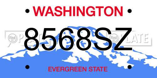 8568SZ Washington License Plate