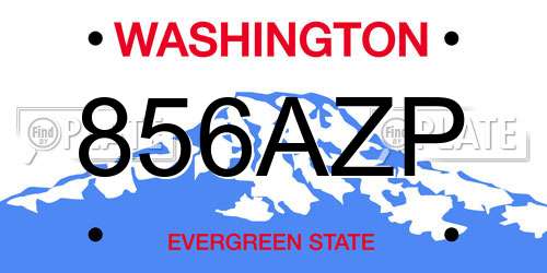 856AZP Washington License Plate