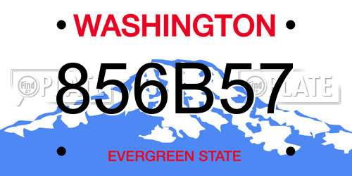 856B57 Washington License Plate