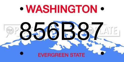 856B87 Washington License Plate