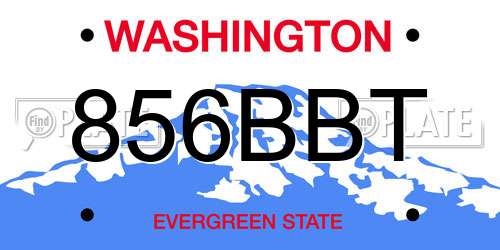 856BBT Washington License Plate
