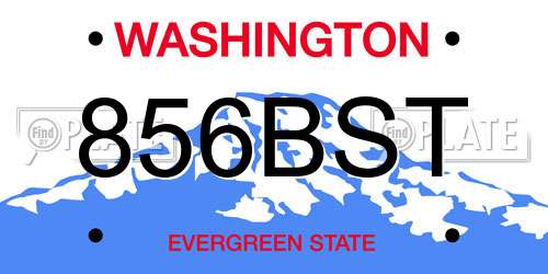 856BST Washington License Plate