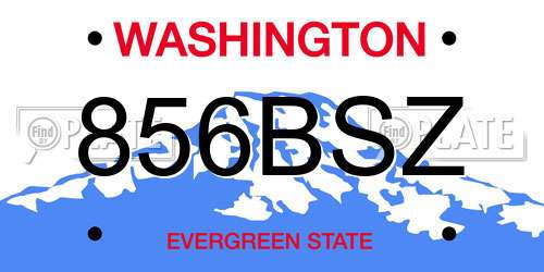 856BSZ Washington License Plate