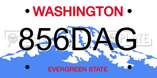 856DAG Washington License Plate