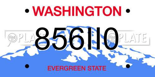 856II0 Washington License Plate