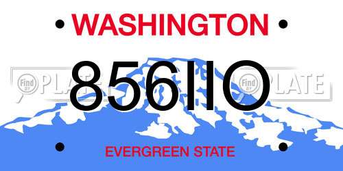 856IIO Washington License Plate