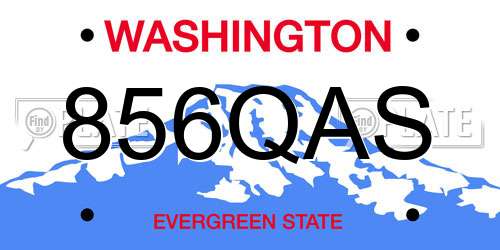 856QAS Washington License Plate
