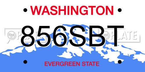 856SBT Washington License Plate