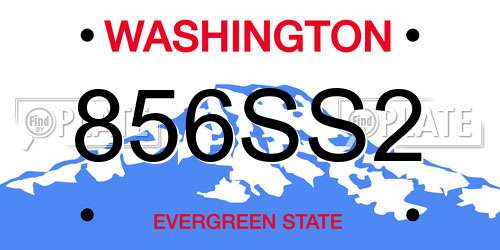 856SS2 Washington License Plate