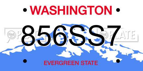 856SS7 Washington License Plate