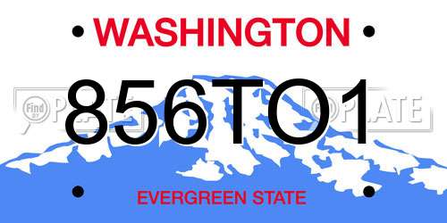 856TO1 Washington License Plate
