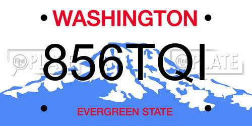 856TQI Washington License Plate