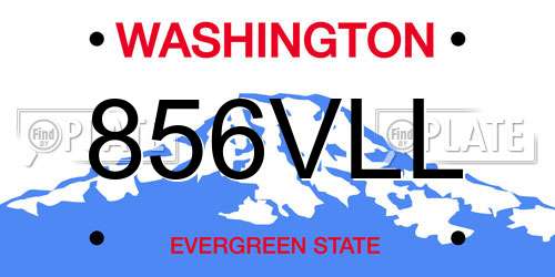 856VLL Washington License Plate