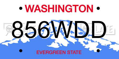 856WDD Washington License Plate