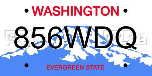 856WDQ Washington License Plate