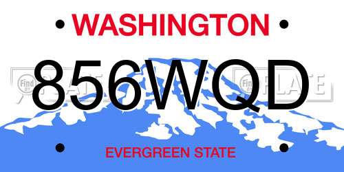 856WQD Washington License Plate