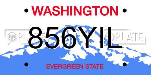 856YIL Washington License Plate
