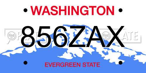 856ZAX Washington License Plate