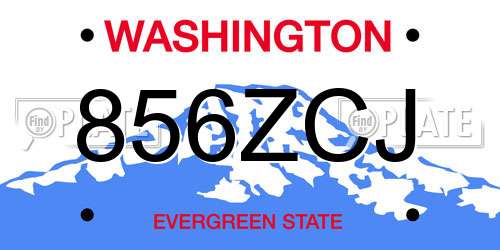 856ZCJ Washington License Plate