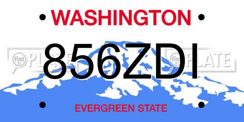 856ZDI Washington License Plate