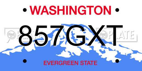 857GXT Washington License Plate