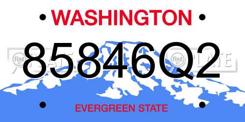 85846Q2 Washington License Plate