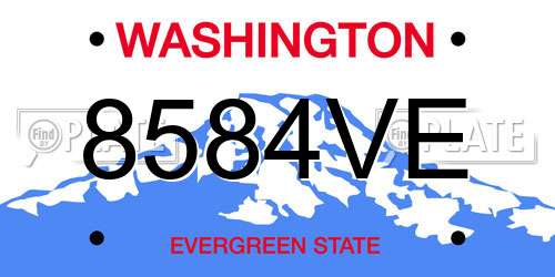 8584VE Washington License Plate
