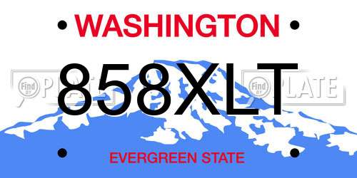 858XLT Washington License Plate