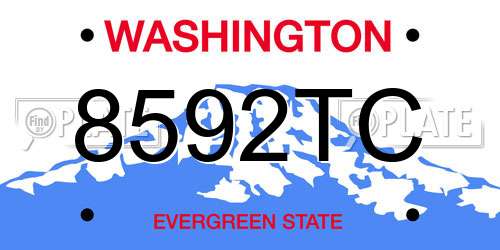8592TC Washington License Plate