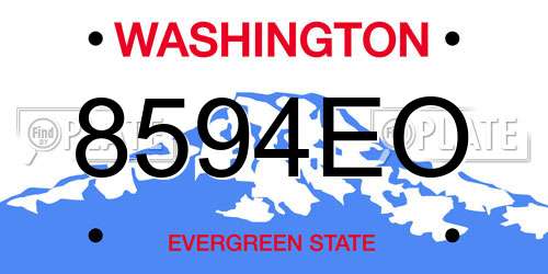 8594EO Washington License Plate