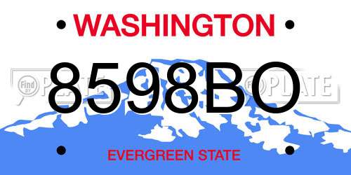 8598BO Washington License Plate