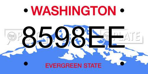 8598EE Washington License Plate