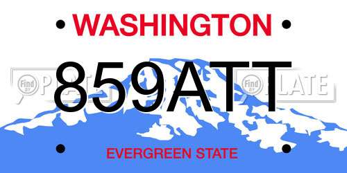 859ATT Washington License Plate