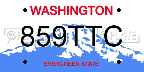 859TTC Washington License Plate