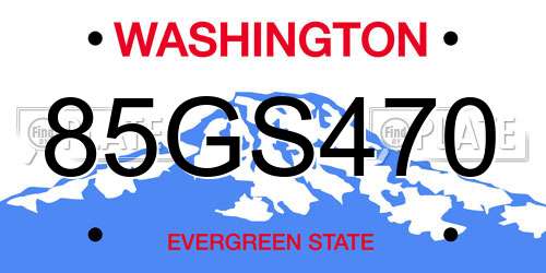 85GS470 Washington License Plate